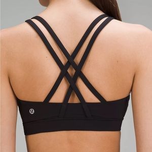 Lululemon Energy Bra Medium Support Cross Straps in Black Size 10